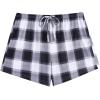 imageEkouaer Women Pajama Shorts Comfy Lounge Bottom with Pockets Stretch Strip Sleepwear Drawstring Pj Bottoms Sleep ShortsBlack White Plaid