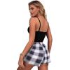 imageEkouaer Women Pajama Shorts Comfy Lounge Bottom with Pockets Stretch Strip Sleepwear Drawstring Pj Bottoms Sleep ShortsBlack White Plaid