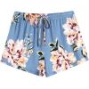 imageEkouaer Women Pajama Shorts Comfy Lounge Bottom with Pockets Stretch Strip Sleepwear Drawstring Pj Bottoms Sleep ShortsBlue Floral