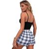 imageEkouaer Women Pajama Shorts Comfy Lounge Bottom with Pockets Stretch Strip Sleepwear Drawstring Pj Bottoms Sleep ShortsBlue White Plaid