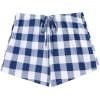 imageEkouaer Women Pajama Shorts Comfy Lounge Bottom with Pockets Stretch Strip Sleepwear Drawstring Pj Bottoms Sleep ShortsBlue White Plaid