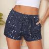 imageEkouaer Women Pajama Shorts Comfy Lounge Bottom with Pockets Stretch Strip Sleepwear Drawstring Pj Bottoms Sleep ShortsNavy Star