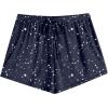 imageEkouaer Women Pajama Shorts Comfy Lounge Bottom with Pockets Stretch Strip Sleepwear Drawstring Pj Bottoms Sleep ShortsNavy Star