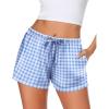 1-blue White Plaid