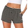imageEkouaer Women Pajama Shorts Comfy Lounge Bottom with Pockets Stretch Strip Sleepwear Drawstring Pj Bottoms Sleep ShortsBlack Strip