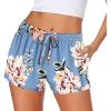 imageEkouaer Women Pajama Shorts Comfy Lounge Bottom with Pockets Stretch Strip Sleepwear Drawstring Pj Bottoms Sleep ShortsBlue Floral