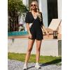 imageEkouaer Rompers for Women Casual Ribbed Short Sleeve TShirt Tee Romper Summer Outfits with Pockets 2025Black