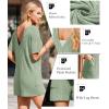 imageEkouaer Rompers for Women Casual Ribbed Short Sleeve TShirt Tee Romper Summer Outfits with Pockets 2025Celadon Green