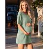 imageEkouaer Rompers for Women Casual Ribbed Short Sleeve TShirt Tee Romper Summer Outfits with Pockets 2025Celadon Green