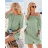 imageEkouaer Rompers for Women Casual Ribbed Short Sleeve TShirt Tee Romper Summer Outfits with Pockets 2025Celadon Green