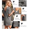 imageEkouaer Rompers for Women Casual Ribbed Short Sleeve TShirt Tee Romper Summer Outfits with Pockets 2025Dark Grey