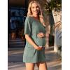 imageEkouaer Rompers for Women Casual Ribbed Short Sleeve TShirt Tee Romper Summer Outfits with Pockets 2025Green