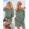 imageEkouaer Rompers for Women Casual Ribbed Short Sleeve TShirt Tee Romper Summer Outfits with Pockets 2025Green