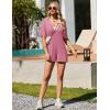 imageEkouaer Rompers for Women Casual Ribbed Short Sleeve TShirt Tee Romper Summer Outfits with Pockets 2025Hot Pink