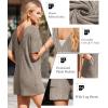 imageEkouaer Rompers for Women Casual Ribbed Short Sleeve TShirt Tee Romper Summer Outfits with Pockets 2025Khaki