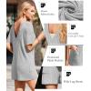 imageEkouaer Rompers for Women Casual Ribbed Short Sleeve TShirt Tee Romper Summer Outfits with Pockets 2025Light Gery