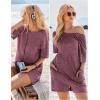imageEkouaer Rompers for Women Casual Ribbed Short Sleeve TShirt Tee Romper Summer Outfits with Pockets 2025Maroon