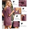 imageEkouaer Rompers for Women Casual Ribbed Short Sleeve TShirt Tee Romper Summer Outfits with Pockets 2025Maroon