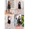 imageEkouaer Women Rompers Waffle Summer Overalls Shorts Loose Jumpsuit with Pockets Casual 2025 Beach Outfits Vacation ClothesBlack