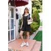 imageEkouaer Women Rompers Waffle Summer Overalls Shorts Loose Jumpsuit with Pockets Casual 2025 Beach Outfits Vacation ClothesBlack