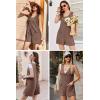 imageEkouaer Women Rompers Waffle Summer Overalls Shorts Loose Jumpsuit with Pockets Casual 2025 Beach Outfits Vacation ClothesBrown
