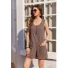 imageEkouaer Women Rompers Waffle Summer Overalls Shorts Loose Jumpsuit with Pockets Casual 2025 Beach Outfits Vacation ClothesBrown