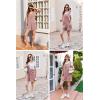 imageEkouaer Women Rompers Waffle Summer Overalls Shorts Loose Jumpsuit with Pockets Casual 2025 Beach Outfits Vacation ClothesDirty Pink