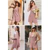 imageEkouaer Women Rompers Waffle Summer Overalls Shorts Loose Jumpsuit with Pockets Casual 2025 Beach Outfits Vacation ClothesDirty Pink