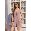 imageEkouaer Women Rompers Waffle Summer Overalls Shorts Loose Jumpsuit with Pockets Casual 2025 Beach Outfits Vacation ClothesDirty Pink