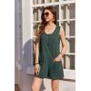 imageEkouaer Women Rompers Waffle Summer Overalls Shorts Loose Jumpsuit with Pockets Casual 2025 Beach Outfits Vacation ClothesGreen