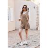 imageEkouaer Women Rompers Waffle Summer Overalls Shorts Loose Jumpsuit with Pockets Casual 2025 Beach Outfits Vacation ClothesKhaki