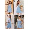 imageEkouaer Women Rompers Waffle Summer Overalls Shorts Loose Jumpsuit with Pockets Casual 2025 Beach Outfits Vacation ClothesLight Blue