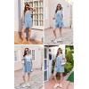 imageEkouaer Women Rompers Waffle Summer Overalls Shorts Loose Jumpsuit with Pockets Casual 2025 Beach Outfits Vacation ClothesLight Blue
