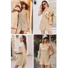 imageEkouaer Women Rompers Waffle Summer Overalls Shorts Loose Jumpsuit with Pockets Casual 2025 Beach Outfits Vacation ClothesLight Brown
