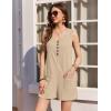 imageEkouaer Women Rompers Waffle Summer Overalls Shorts Loose Jumpsuit with Pockets Casual 2025 Beach Outfits Vacation ClothesLight Brown