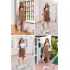imageEkouaer Women Rompers Waffle Summer Overalls Shorts Loose Jumpsuit with Pockets Casual 2025 Beach Outfits Vacation ClothesLight Coffee