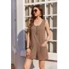 imageEkouaer Women Rompers Waffle Summer Overalls Shorts Loose Jumpsuit with Pockets Casual 2025 Beach Outfits Vacation ClothesLight Coffee