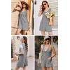 imageEkouaer Women Rompers Waffle Summer Overalls Shorts Loose Jumpsuit with Pockets Casual 2025 Beach Outfits Vacation ClothesLight Grey