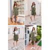 imageEkouaer Women Rompers Waffle Summer Overalls Shorts Loose Jumpsuit with Pockets Casual 2025 Beach Outfits Vacation ClothesOlive