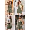 imageEkouaer Women Rompers Waffle Summer Overalls Shorts Loose Jumpsuit with Pockets Casual 2025 Beach Outfits Vacation ClothesOlive