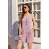imageEkouaer Women Rompers Waffle Summer Overalls Shorts Loose Jumpsuit with Pockets Casual 2025 Beach Outfits Vacation ClothesPink