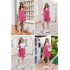 imageEkouaer Women Rompers Waffle Summer Overalls Shorts Loose Jumpsuit with Pockets Casual 2025 Beach Outfits Vacation ClothesRose Red