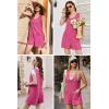 imageEkouaer Women Rompers Waffle Summer Overalls Shorts Loose Jumpsuit with Pockets Casual 2025 Beach Outfits Vacation ClothesRose Red