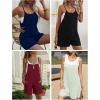 imageEkouaer Women Summer Casual Sleeveless Rompers Spaghetti Strap Shorts Overalls Boho Floral Outfits 2025 Jumpsuit With PocketsArmy Green