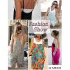 imageEkouaer Women Summer Casual Sleeveless Rompers Spaghetti Strap Shorts Overalls Boho Floral Outfits 2025 Jumpsuit With PocketsArmy Green
