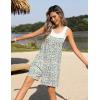 imageEkouaer Women Summer Casual Sleeveless Rompers Spaghetti Strap Shorts Overalls Boho Floral Outfits 2025 Jumpsuit With PocketsAwhite Floral Print