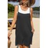 imageEkouaer Women Summer Casual Sleeveless Rompers Spaghetti Strap Shorts Overalls Boho Floral Outfits 2025 Jumpsuit With PocketsBlack