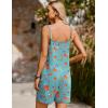 imageEkouaer Women Summer Casual Sleeveless Rompers Spaghetti Strap Shorts Overalls Boho Floral Outfits 2025 Jumpsuit With PocketsBlue Floral Print