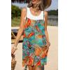 imageEkouaer Women Summer Casual Sleeveless Rompers Spaghetti Strap Shorts Overalls Boho Floral Outfits 2025 Jumpsuit With PocketsLeaves Floral