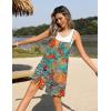 imageEkouaer Women Summer Casual Sleeveless Rompers Spaghetti Strap Shorts Overalls Boho Floral Outfits 2025 Jumpsuit With PocketsLeaves Floral